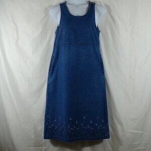 Original TY Wear Dress Women's Blue Denim Sleeveless Knee Length Size M